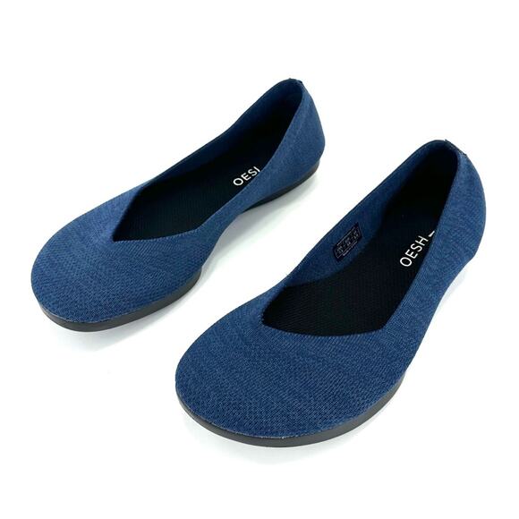 OESH The Dream Women Blue Flats Size 7 Stretch 3D Knit Breathable Flexible Light - Picture 2 of 14